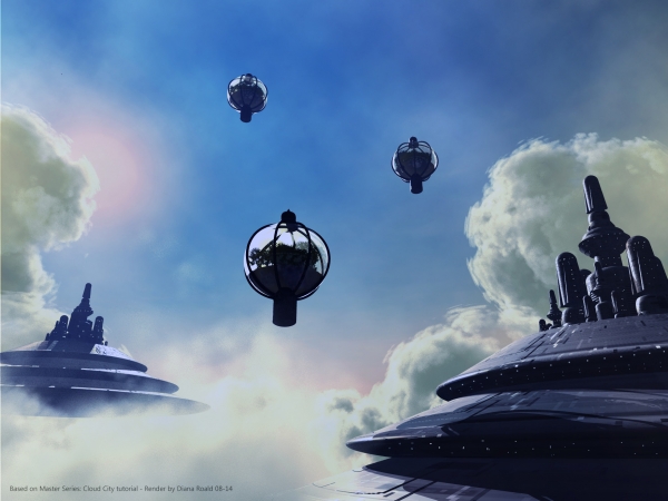 Bryce Master Series: Cloud City - Render by Diana Roald - August 2014