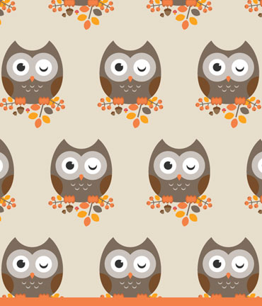 Autumnal owl and pattern made by Diana Roald 09-16